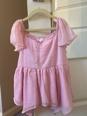 abercrombie kids Pink Flutter-Sleeve Babydoll Dress